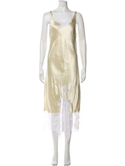 Pre-owned Collina Strada Acetate Midi Length Dress W/ Tags In Yellow