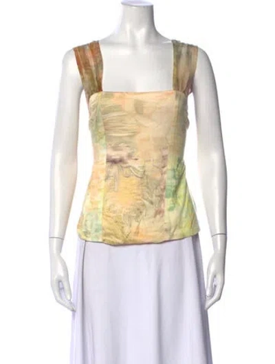 Pre-owned Collina Strada Acetate Printed Top In Neutrals