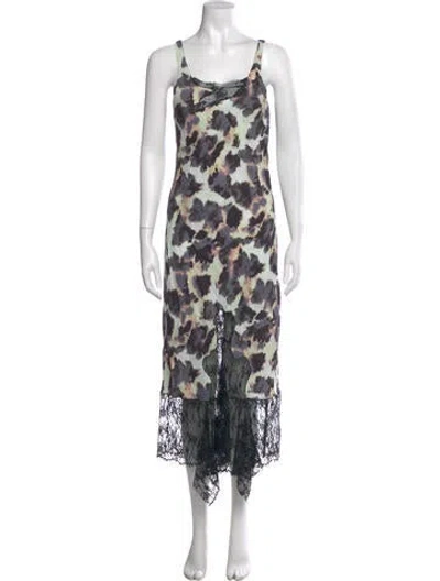 Pre-owned Collina Strada Animal Print Midi Length Dress W/ Tags In Multi