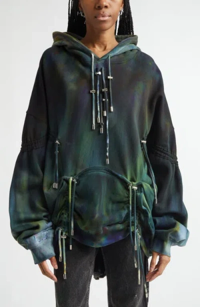Collina Strada Aurora Mohawk Burst Cotton Hoodie In Green