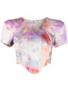 Collina Strada Ava Cropped Corset Top In Multicolour