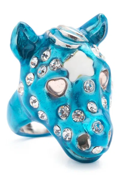 Collina Strada Baby Pony Ring In Turquoise Freckle In Multi