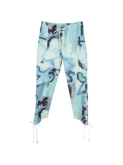 Collina Strada Baneberry Lace-up Trousers In Blue