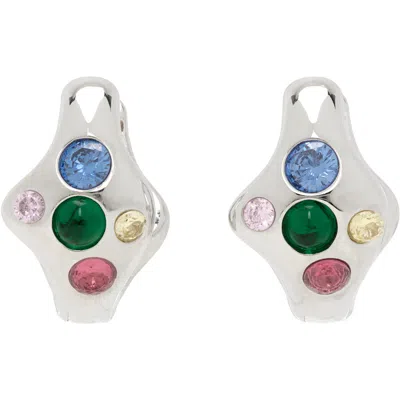 Collina Strada Bat Earrings In Silver Multi