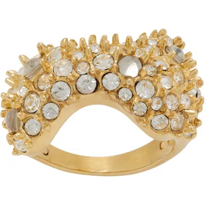 Collina Strada Bat Spike Ring In Gold Clear
