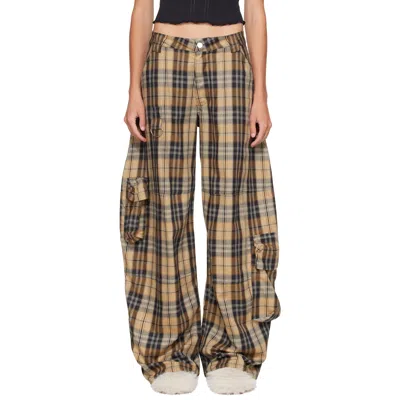 Collina Strada Beige & Black Lawn Cargo Pants In Brown