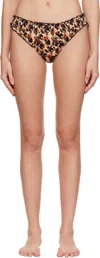 Collina Strada Beige & Black Leopard Peony Magnolia Briefs In Brown