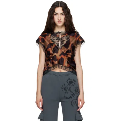 Collina Strada Black & Brown Waterliliy Top