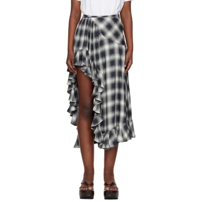 Collina Strada Black & White Lightweight Flannel Florist Midi Skirt