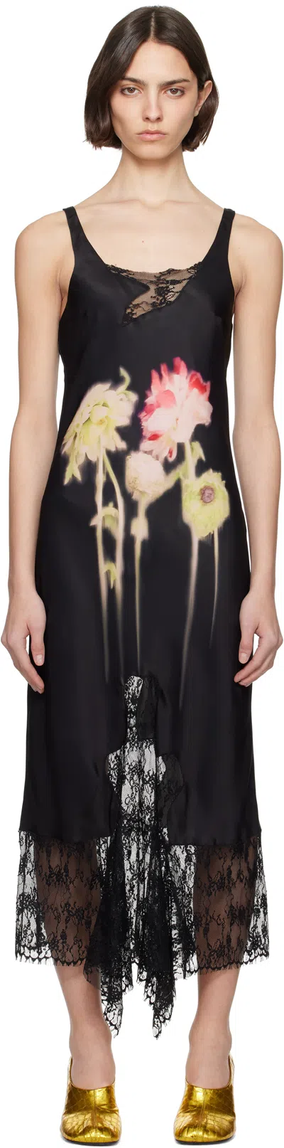 Collina Strada Black Anemone Midi Dress