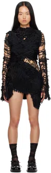 Collina Strada Black Chirp Minidress In Black