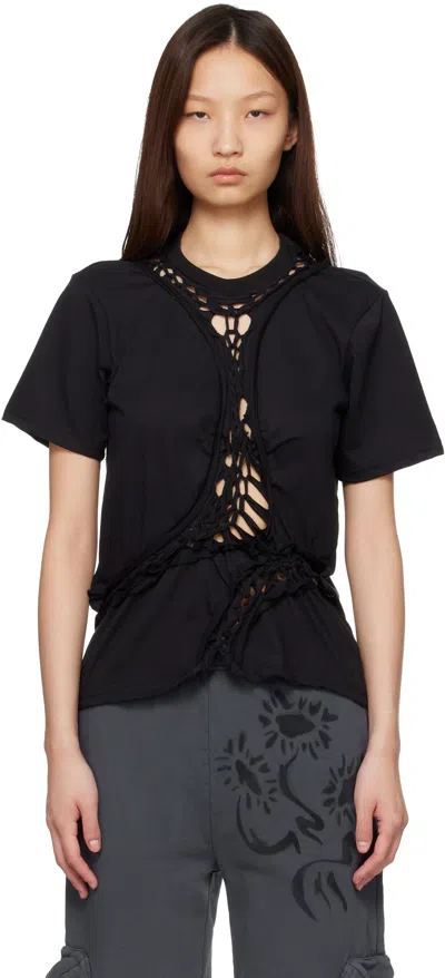 Collina Strada Black Organic Cotton Mini Tosh T-shirt