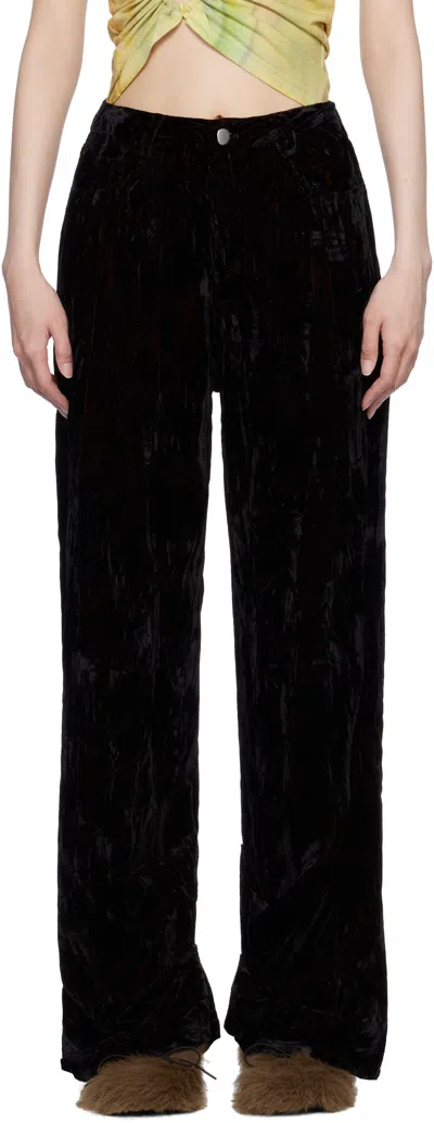 Collina Strada Black Velvet Dante Trousers