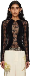 Collina Strada Black Wavy Dandelion Top In Black