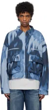 Collina Strada Blue Barbed Floral Nash Denim Jacket In Melting Bloom