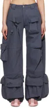 Collina Strada Garden Oversize Cotton Cargo Pants In Charcoal