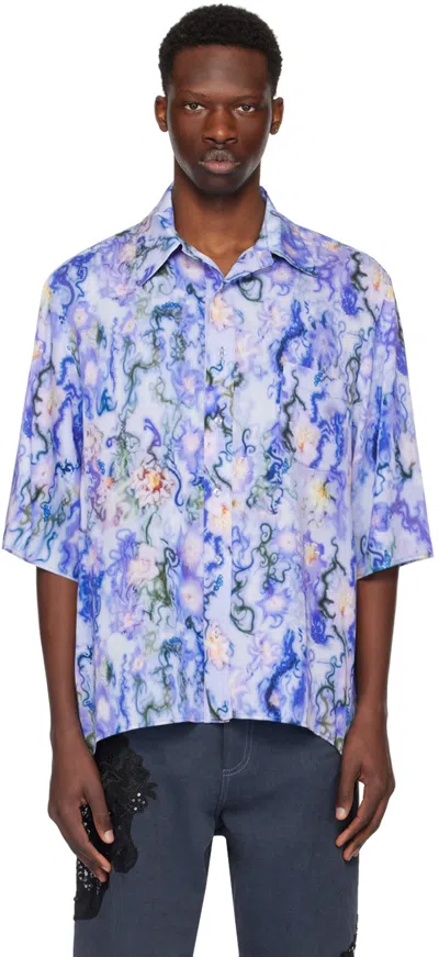 Collina Strada Blue Market Shirt In Blue Thorns