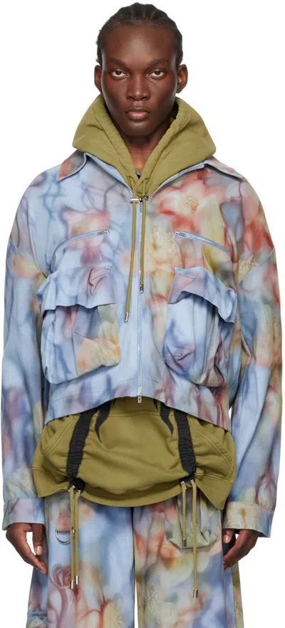 Collina Strada Blue Nash Jacket In Barbed Floral