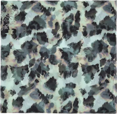 Collina Strada Blue Snow Leopard Scarf In Multi