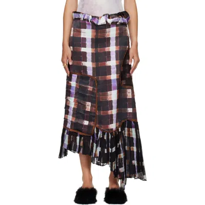 Collina Strada Brown Lily Maxi Skirt In Multi