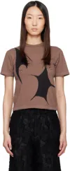 Collina Strada Brown Pierced T-shirt In Brown