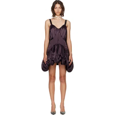 Collina Strada Brown Valerian Slip Minidress In Purple