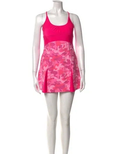 Pre-owned Collina Strada Camouflage Print Mini Dress In Pink