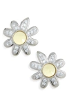 Collina Strada Chamomile Stud Earrings In Metallic