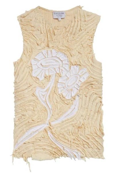 Collina Strada Chirp Flower Tank In Ivory