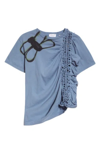 Collina Strada Clover Organic Cotton T-shirt In Blue