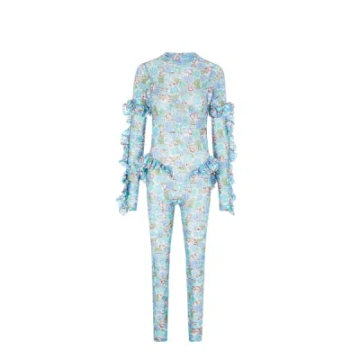 Collina Strada Floral Jumpsuit In Blue