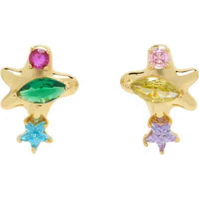 Collina Strada Constellation Stud Earrings In Gold Multi