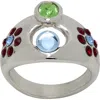 Collina Strada Cosmic Daisy Ring In Sky Ruby