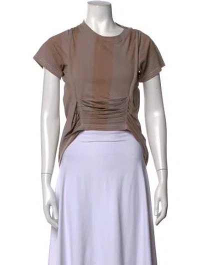 Pre-owned Collina Strada Crew Neck Short Sleeve Top In Neutrals
