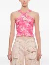 Collina Strada Cross-strap Cutout Top In Pink