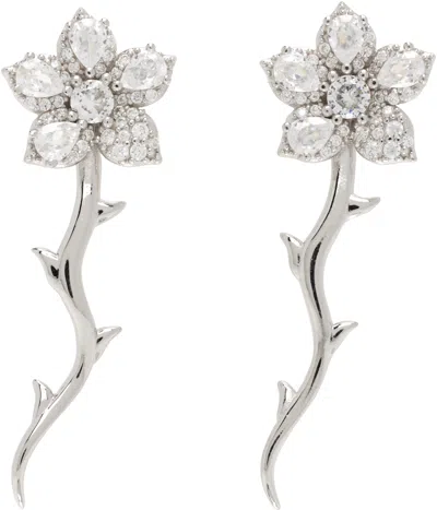Collina Strada Crystal Vine Earrings In Transparent