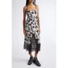 Collina Strada Cypress Painted Daisy Lace Trim Slipdress In Black