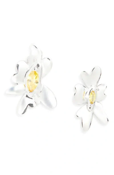 Collina Strada Daisy Stud Earrings In Metallic