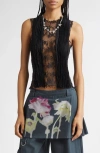 Collina Strada Dandelion Lace Tank In Black