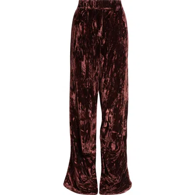 Collina Strada Dante Crushed Velvet Trousers In Brown