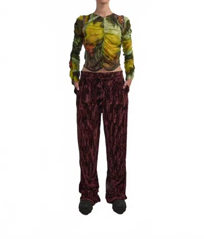 Collina Strada Dante Wide-leg Trouser In Brown In Burgundy
