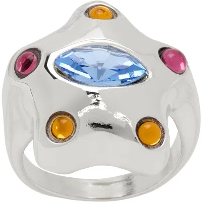 Collina Strada Demi Starlette Ring In Silver Pastel Multi