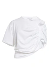 Collina Strada Eva Draped Organic Cotton Crop Top In White