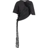 Collina Strada Eva Lace Trim Organic Cotton T-shirt In Black