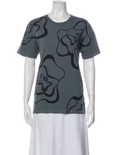 Pre-owned Collina Strada Floral Print Crew Neck T-shirt In Blue