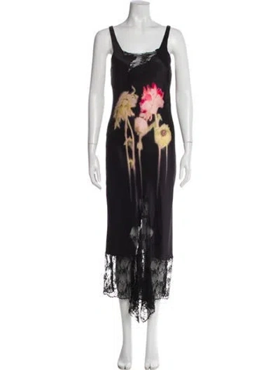 Pre-owned Collina Strada Floral Print Long Dress In Multi