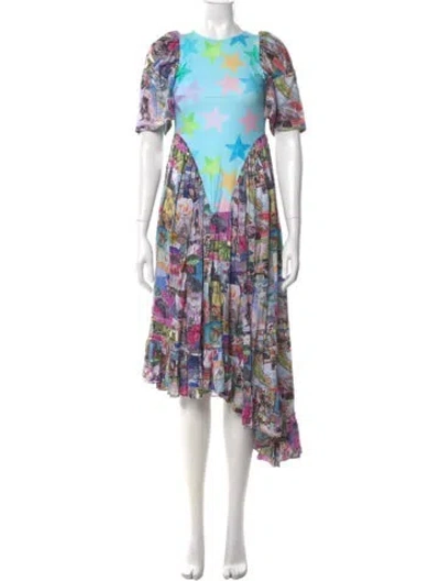 Pre-owned Collina Strada Floral Print Long Dress In Multi