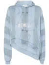 Collina Strada Wave Hem Tie Dye Oversize Cotton Hoodie In Blue