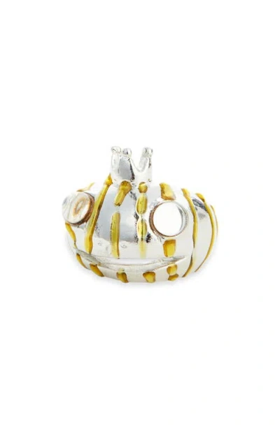 Collina Strada Frog Prince Recycled Pewter Ring In Animal Print