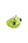 Collina Strada Frog Prince Recycled Pewter Ring In Lime Flowers